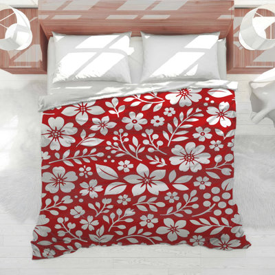 White Floral Pattern Comforter