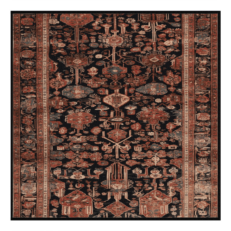Tapis brun lavable à la machine, Carré 6 pi