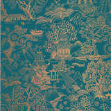 Basuto Teal Wallpaper