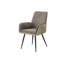 Chaise de salle à manger, 36 po de hauteur, ensemble de 2, rembourrée, latérale, salle à manger, tissu de cuisine, aspect cuir taupe, contemporain, moderne