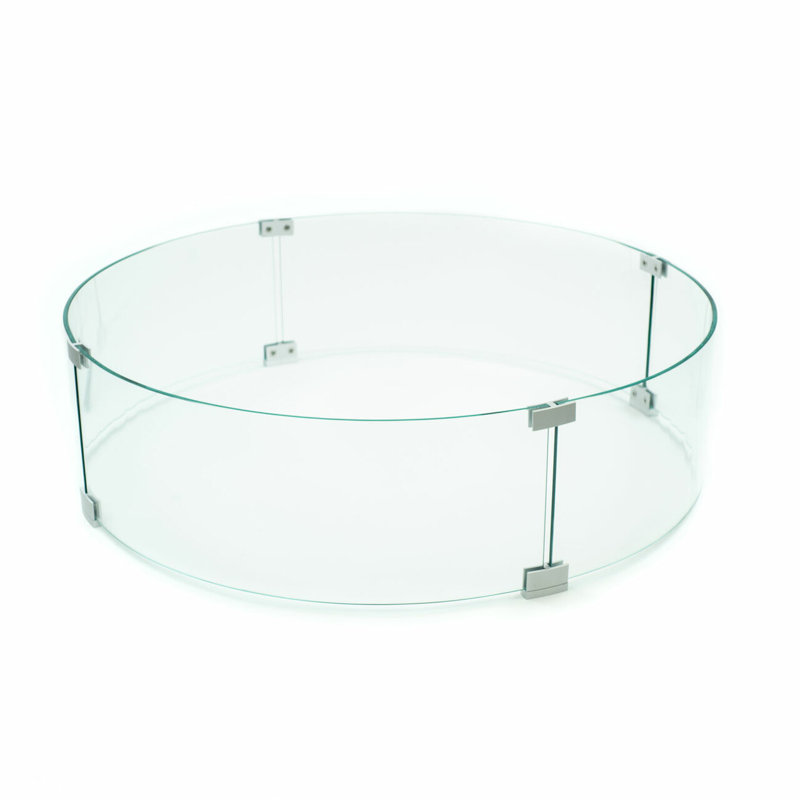 23'' Clear Tempered Glass Round Fire Pit Wind Guard