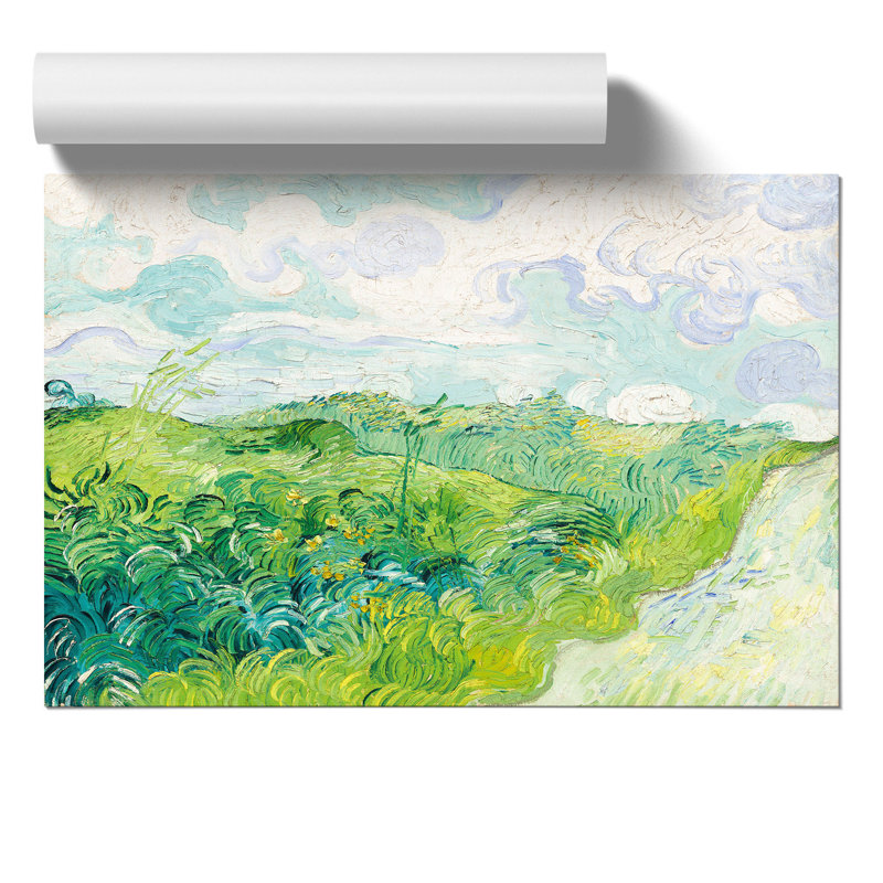 Green Wheat Fields by Vincent Van Gogh - No Frame Painting, 21cm H x 30cm W x 0.1cm D