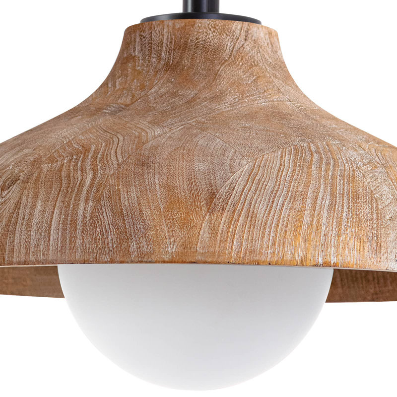 Surfside Wood Pendant, Brown Genuine Leather