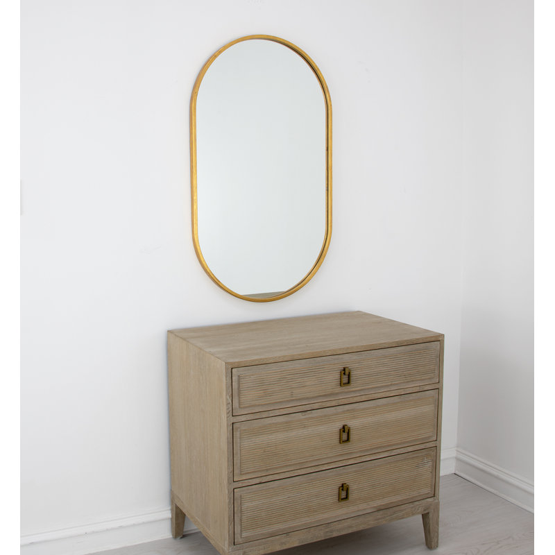 Tuma Oval Metal Mirror, Gold