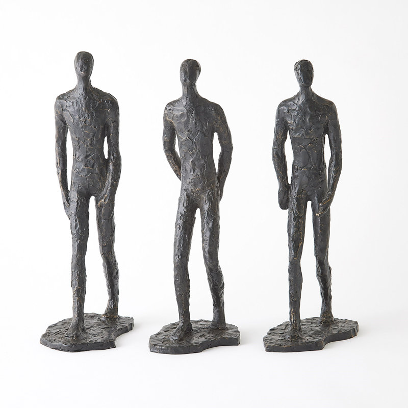 S / 3 sculptures de méditation - bronze