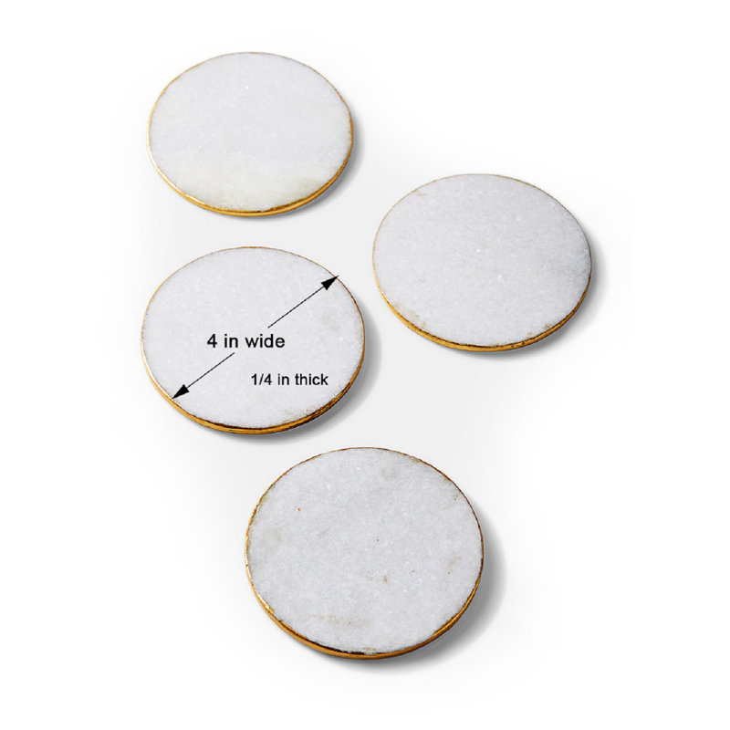 Marble Round 4 Piece Coaster Set