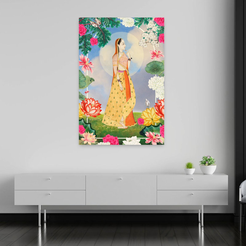 «She Waits Anxious Vintage Abstract Landscape Portrait», art mural, H 60 po x l 40 po