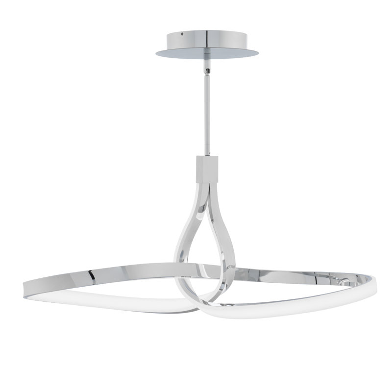Luminaire suspendu linéaire Mobius, Chrome