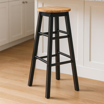 Veasey Solid Wood Bar Stool with Solid Wood Frame