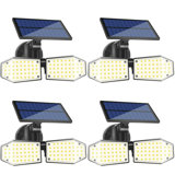 78-LED Solar Power Outdoor Security Spot Light With Motion Sensor (Set Of 4)