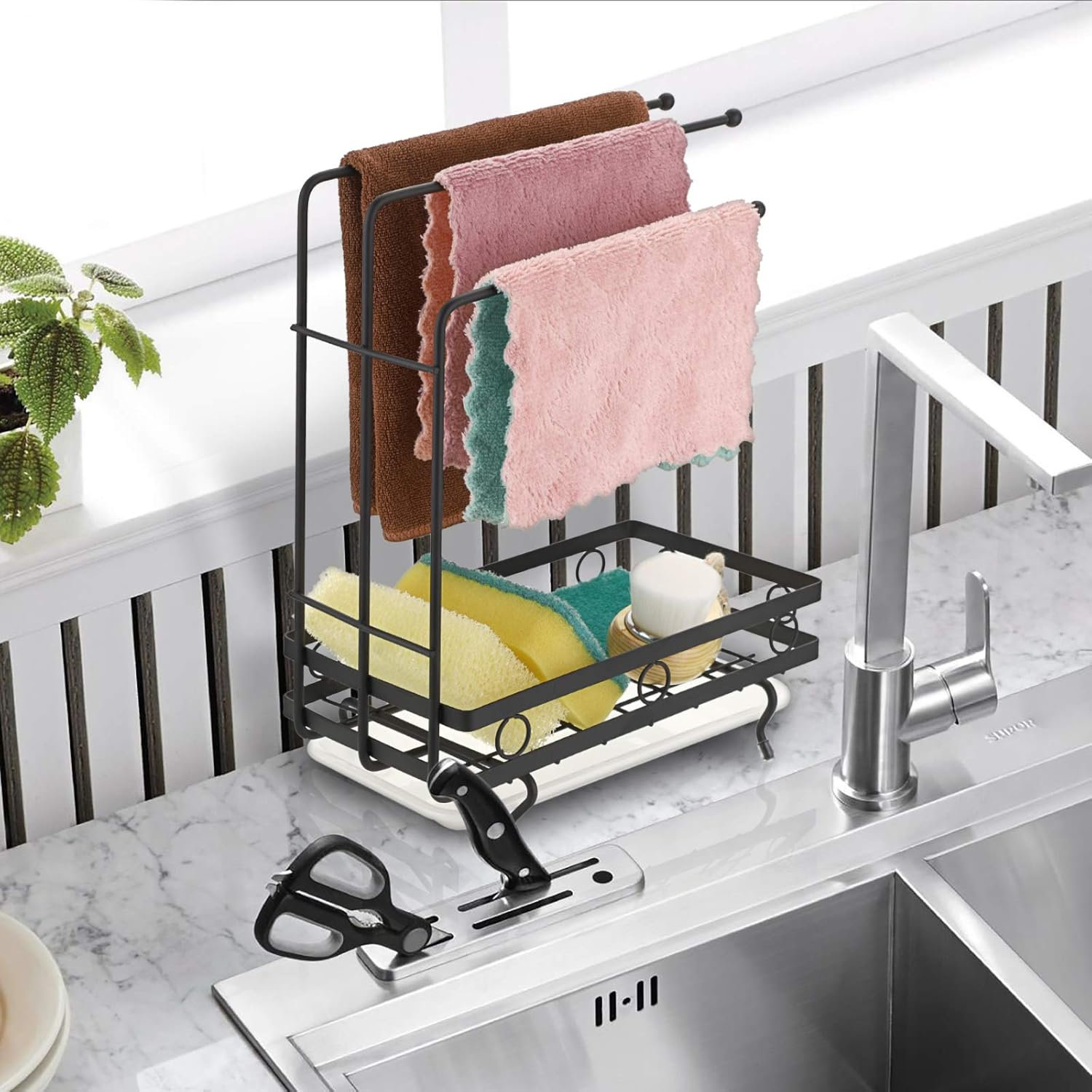MCKINNON HOME FURNISHINGS, INC. Kitchen Sink Caddy Sponge Holder With ...