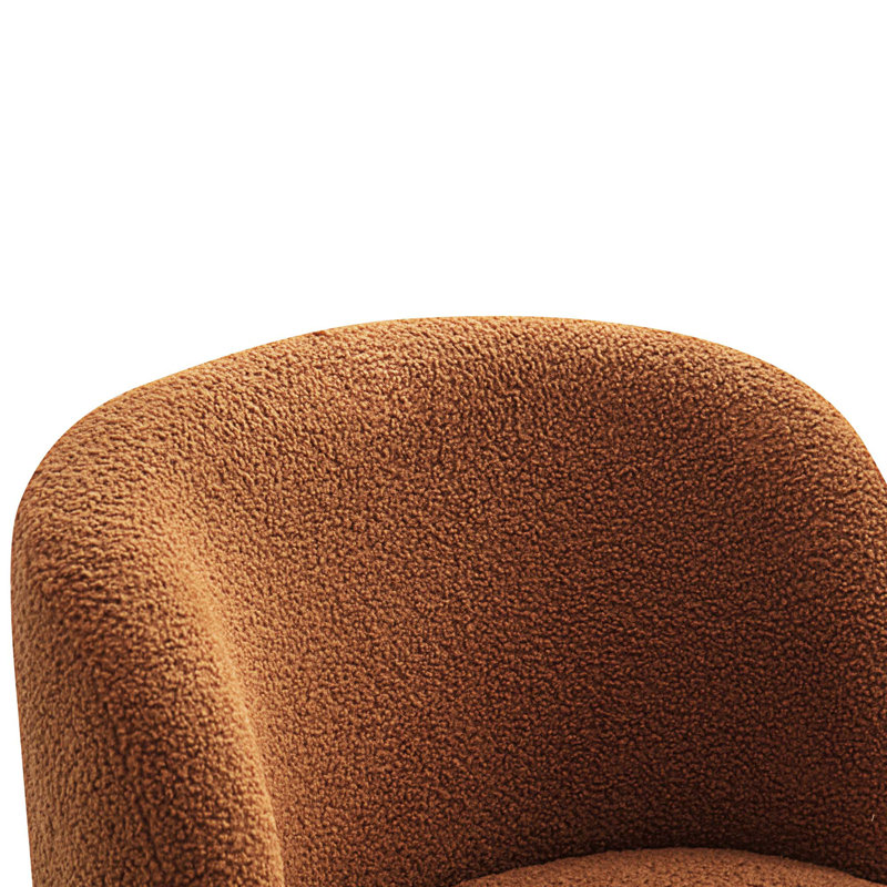 Chaise d'appoint rembourrée, Bouclette brune