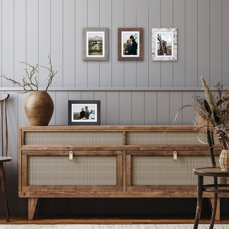 Ensemble de 4 cadres photo Americanflat, L 5 po x H 7 po, Auberge rustique