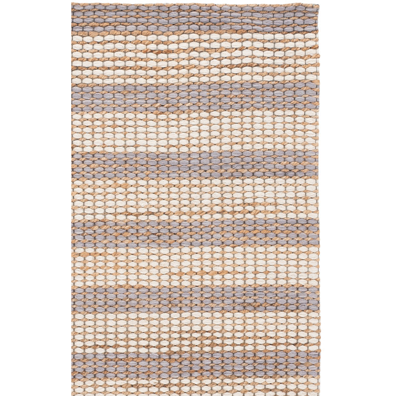 Jute / sisal touffeté à la main Martha Stewart; Laine Tapis d'intérieur en coton rayé, Rectangle 5 pi 0 po x 8 pi 0 po