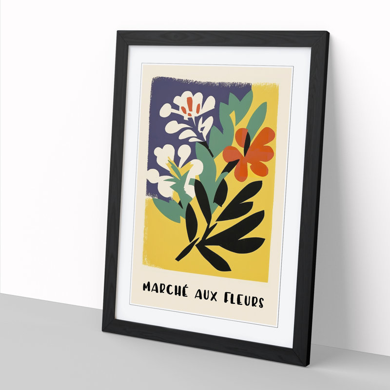 French Flower Market Exhibition No.10 - Single Picture Frame Print on Wood, 34cm H x 25cm W x 2cm D