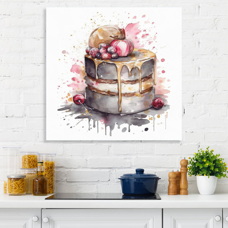 Tentation d'un délicieux gâteau IV sur toile, H 16 po x l 16 po x P 1 po