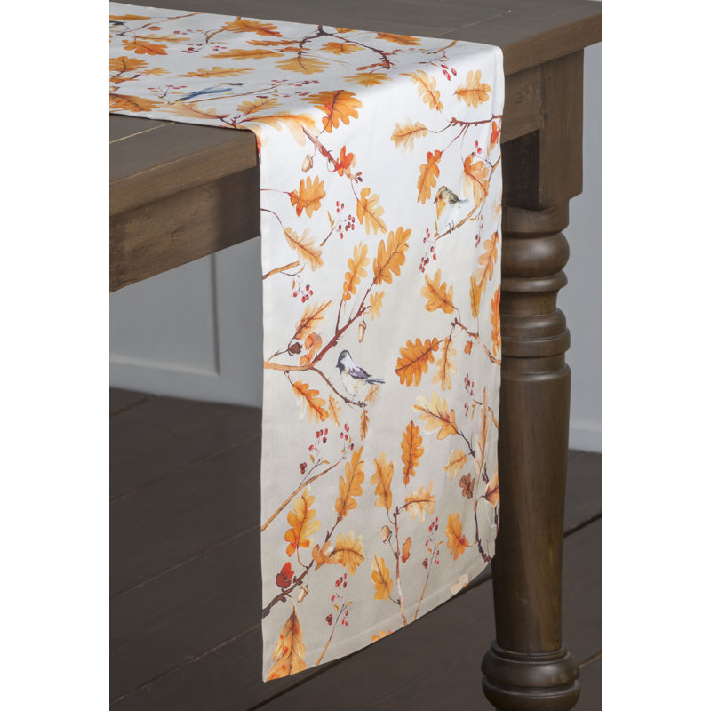 Floral 100% Cotton Table Runner, 72" L x 14.5" W