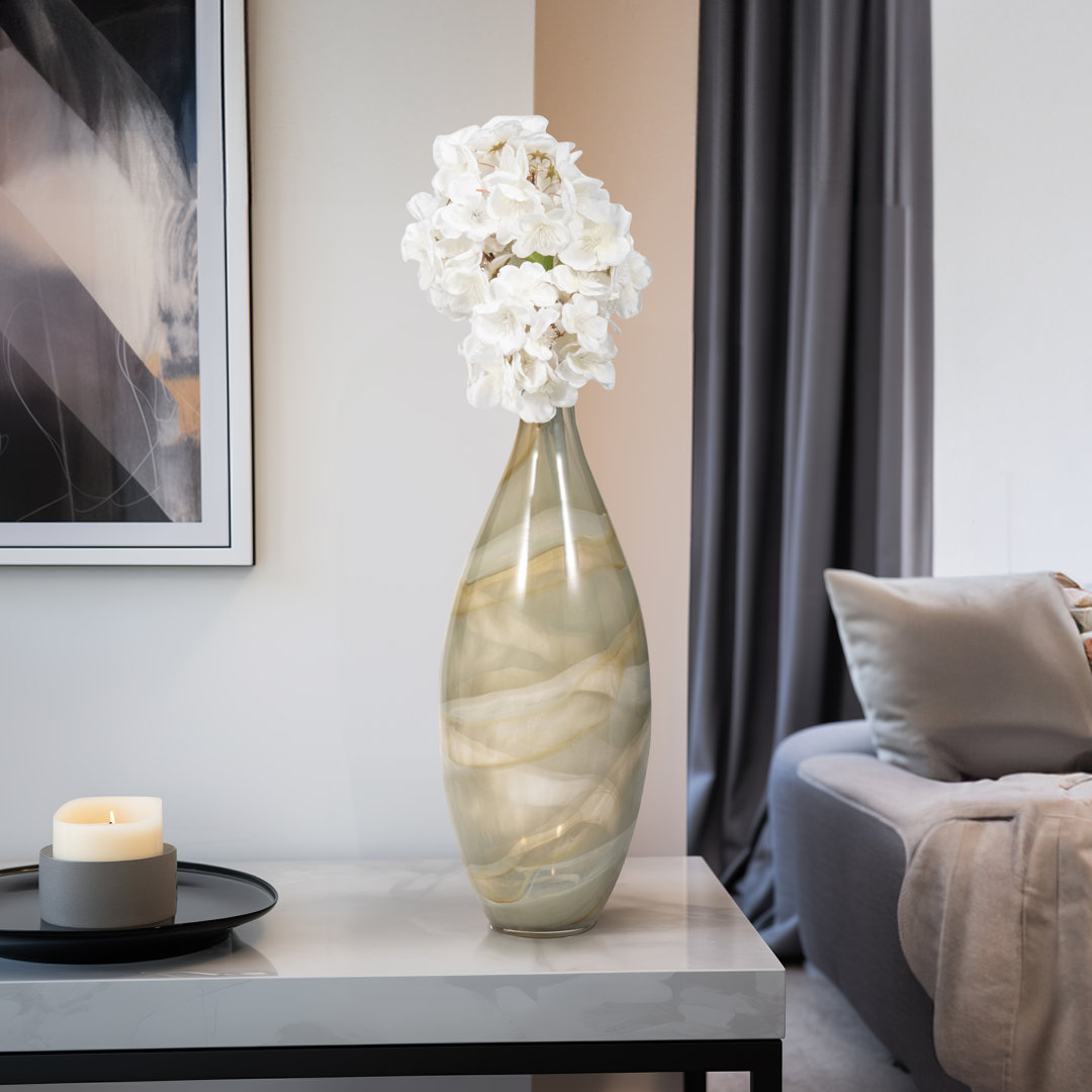 Exquisite Charu Glass Vase A Touch of Green Opulence for Modern Elegance Wade Logan® 