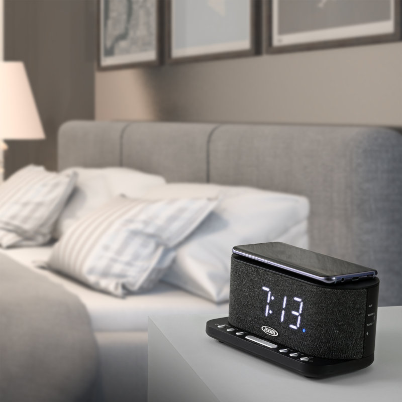 Modern & Contemporary Digital Electric Tabletop Clock with Alarm in Black