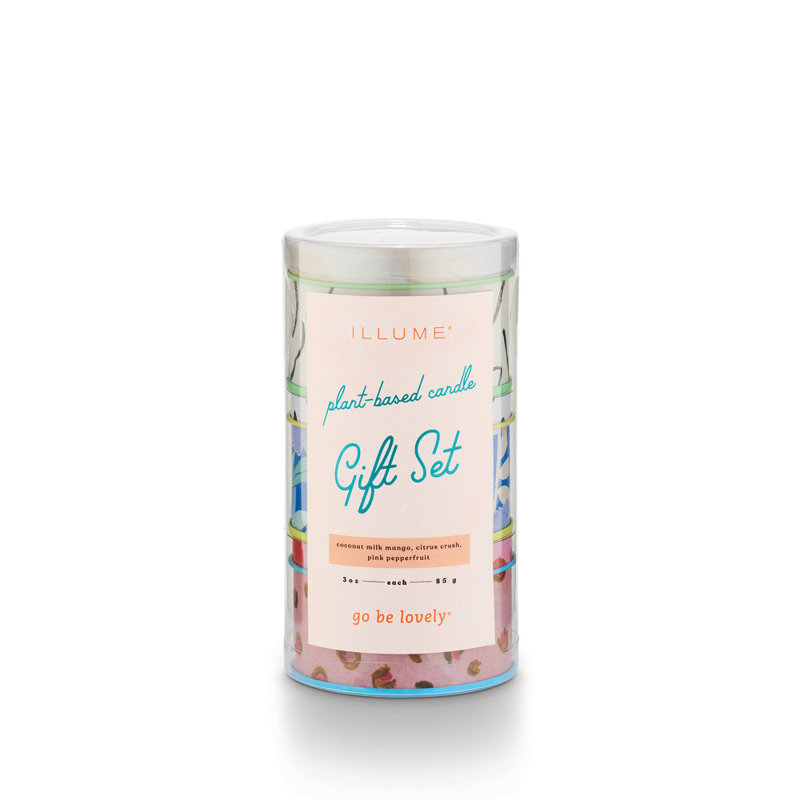 Pink Scented Plant-Based Candle Gift Set, 3-Pack