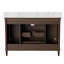Ensemble de meuble-lavabo simple autoportant 48 po avec comptoir blanc Carrara, texture cannelée, entièrement assemblé-1489818498