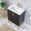 Ensemble de meuble-lavabo simple 24 po noir