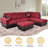 3-Piece Flannel  Sectional Sofa-749976318-749976312