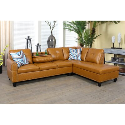 97.2 '' Wide Faux leather Right Hand Facing Sofa & Chaise with Ottoman -  Lifestyle Furniture, SU-9920B