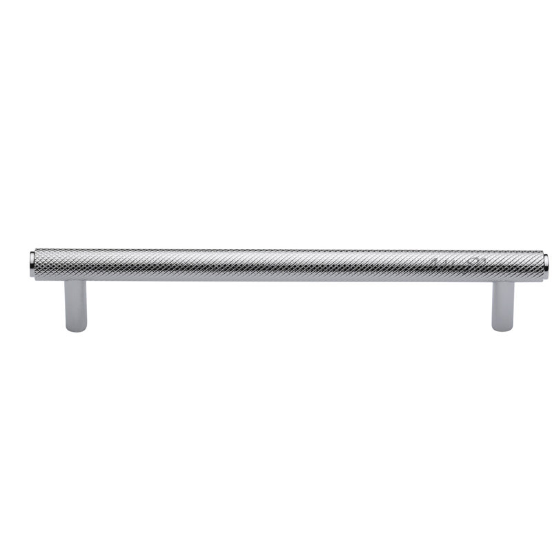 Poignée d'armoire moletée bâloise, Chrome poli, 8"