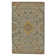 Wool Damask Area Rug in Green