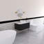 Meuble-lavabo flottant mural 36 po noir avec plateau en marbre artificiel blanc-1804651841