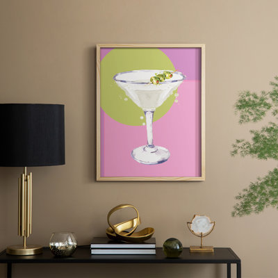 Martini Framed Print - Solid Wood