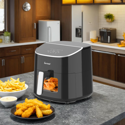 Air Fryer 8Qt Plus 8-In-1 Family Size Airfryer,Easy Viewing Window And Fast Healthy Cooking,Black -  Larinest, WF-AF701