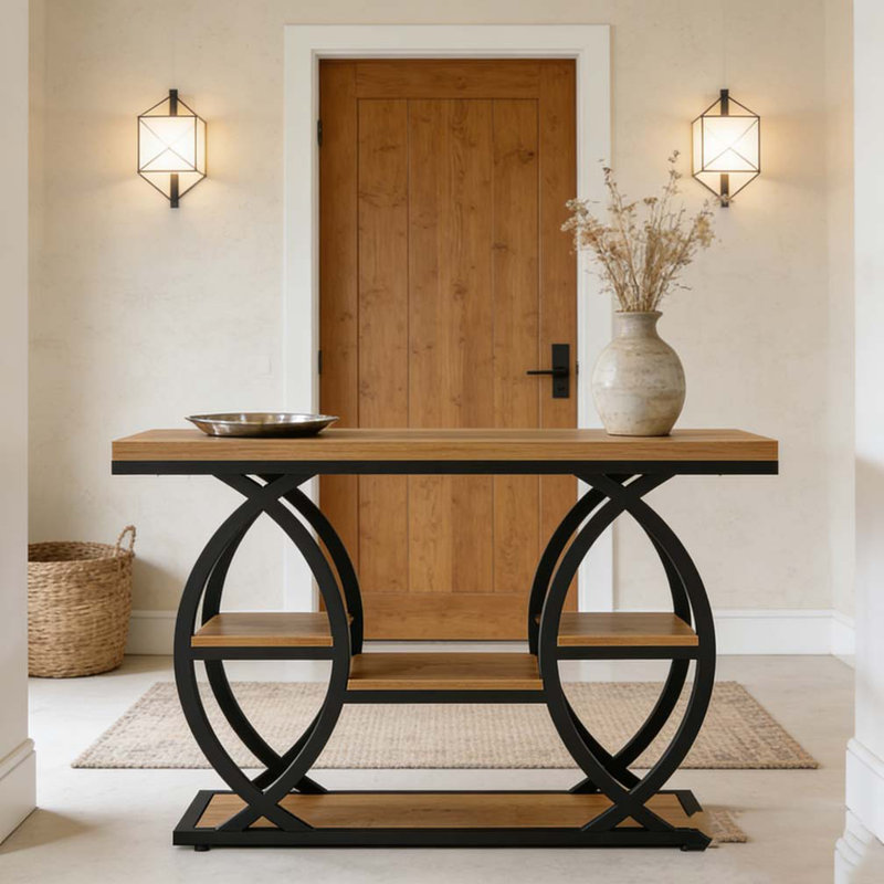 Table d'entrée classique, console pratique, Noir et brun