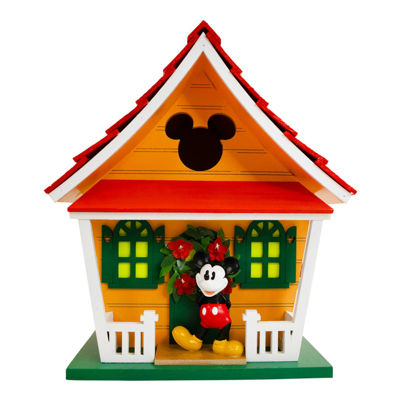 Mickey Icon Birdhouse W/ Red Roof