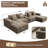 Oversized Boneless 151.6"W U-Shape Modular Sectional With Console, Cup Holders, Bluetooth Speaker & USB Ports-1950505019