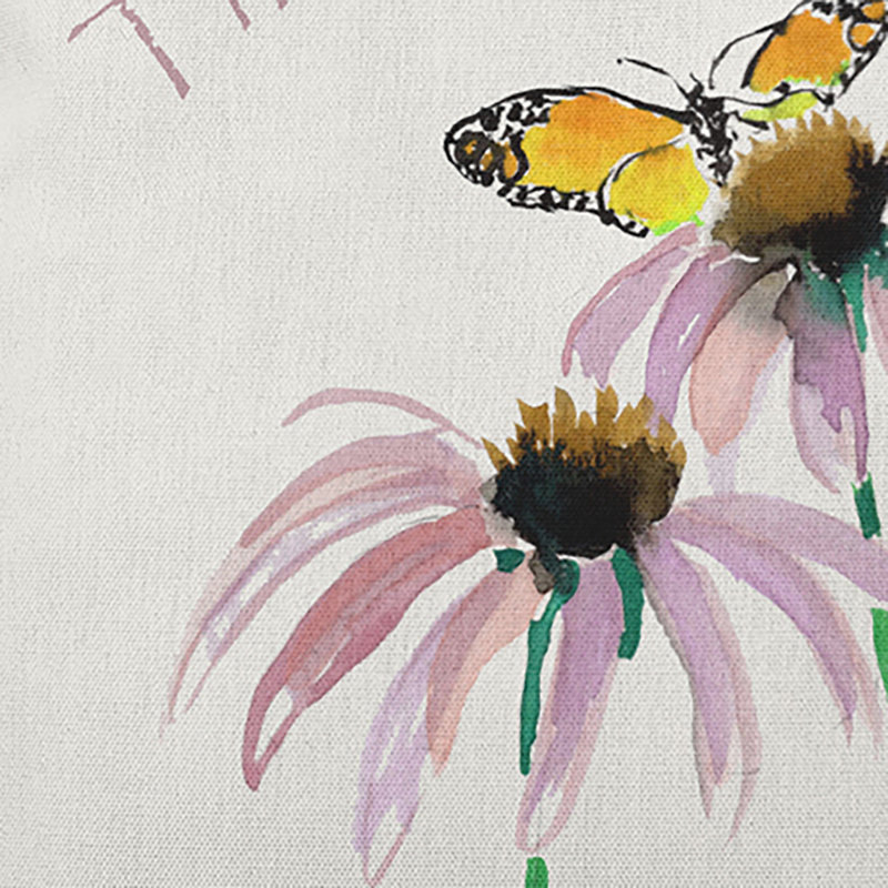 Coussin décoratif en polyester floral, H 18 po x l 18 po, Carré