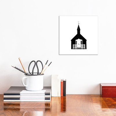 Black Church III Iceland Budir Square by Monika Strigel - Wrapped Canvas Print