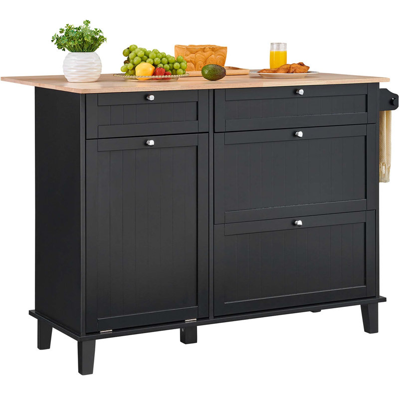 Armoire de rangement avec chariot et poubelle Kitchen Island