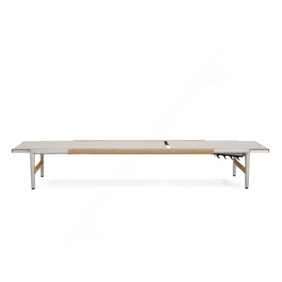 Chaise longue d'extérieur Hargrove Aluminun, siège extérieur en filet, 1 pièce