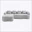 Canapé modulaire en L à compression complète avec méridienne incurvée, canapé modulaire en chenille, haute densité pour le salon en appartement-669410182
