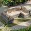 14 housses de coussin de patio de 4 pièces de 14 po d'épaisseur - Remplacement résistant à l'eau pour canapé modulaire à 6 places-1832500915
