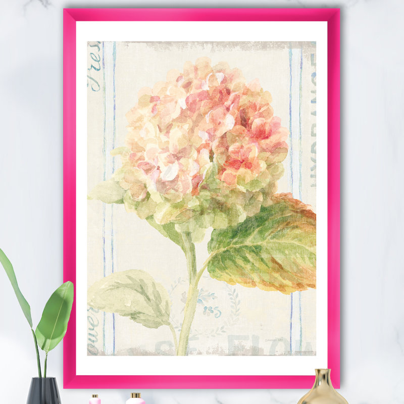 « floursack fleurs viii »-cadre photo imprimé sur toile, H 20 po x l 12 po x P 1po, Encadré rose