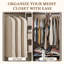 Paquet de 3 housses de rangement en coton, sacs à vêtements suspendus et respirants pour rangement de placard, 42,5 po x 23,6 po, beige