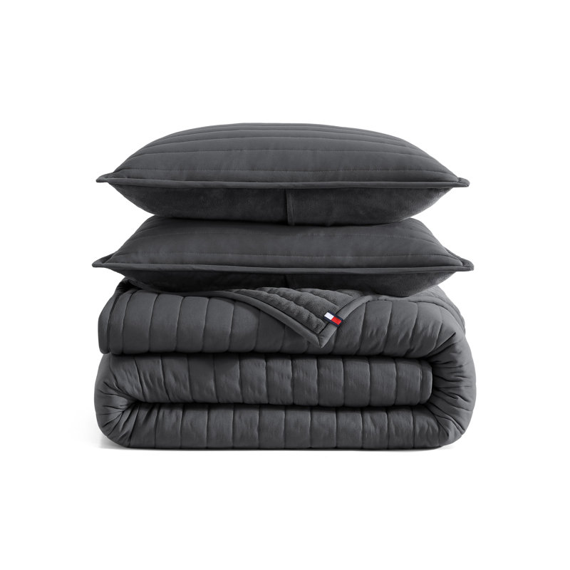 Ensemble de courtepointe Tervy Hilfiger Classic Comfort Rerversible, Lit simple