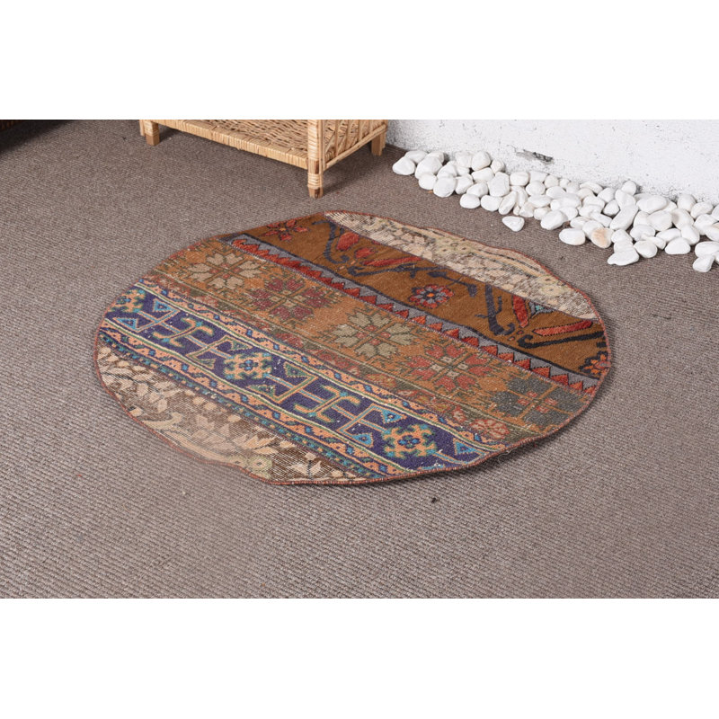 Petits tapis 3 x 3 pi, tapis moderne, tapis orange, tapis rétro, tapis tissé à plat, tapis turc