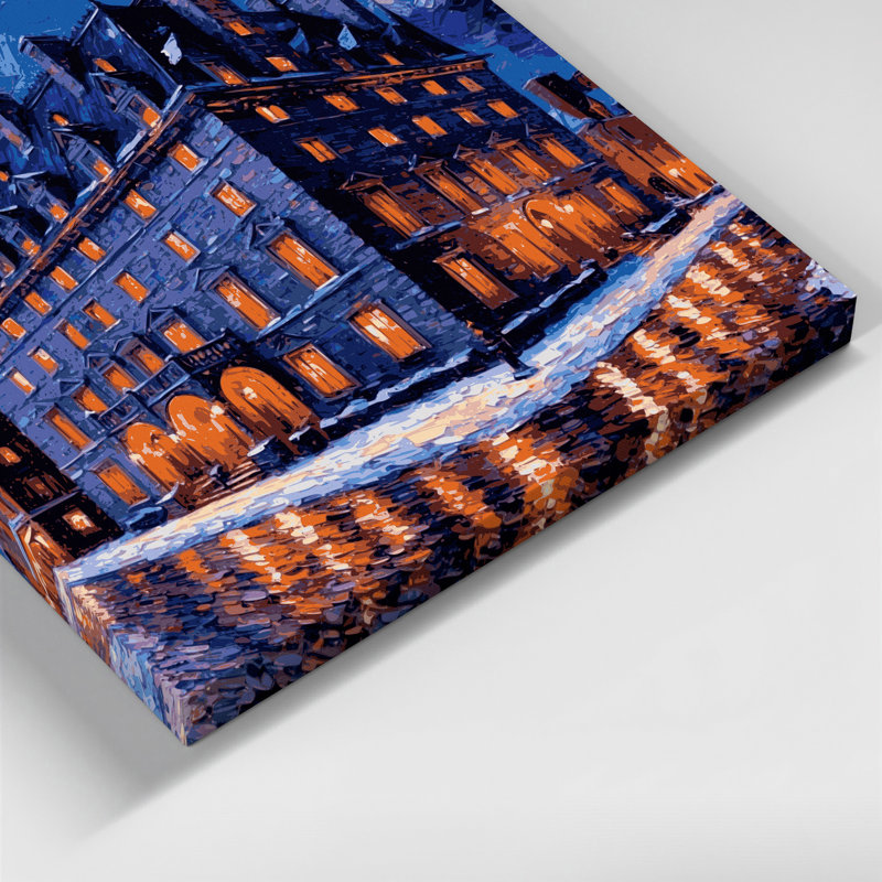Art urbain sur toile, cités, ville de Québec, H 20 po x l 30 po