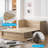 Murphy Bed Queen with Large Storage Drawer & USB Charging, Wood-997458260