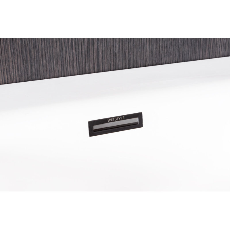 21" Cube Collection Undermount Vessel Sink, High Gloss True White, Matte Black