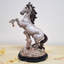 Porcelain Horse Figurine With Small Bronze Grass Accents on Wood Base
